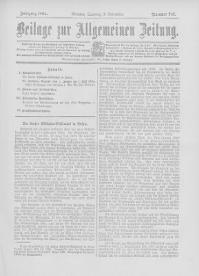 Allgemeine Zeitung Samstag 3. September 1904