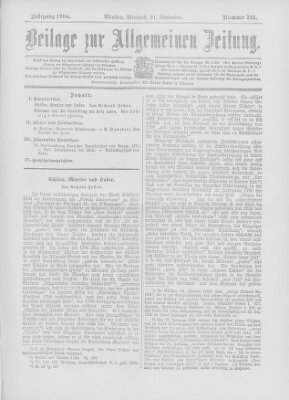 Allgemeine Zeitung Mittwoch 21. September 1904