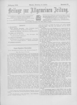 Allgemeine Zeitung Dienstag 16. Januar 1906