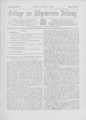 Allgemeine Zeitung Donnerstag 12. April 1906