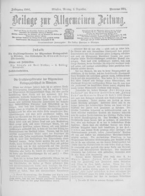 Allgemeine Zeitung Montag 3. Dezember 1906