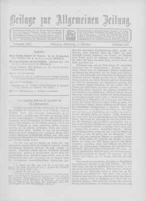 Allgemeine Zeitung Mittwoch 9. Oktober 1907