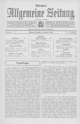 Allgemeine Zeitung Samstag 4. November 1911