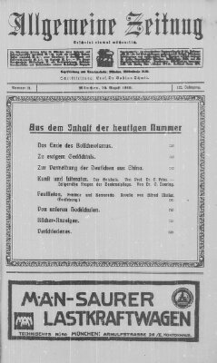 Allgemeine Zeitung Sonntag 10. August 1919