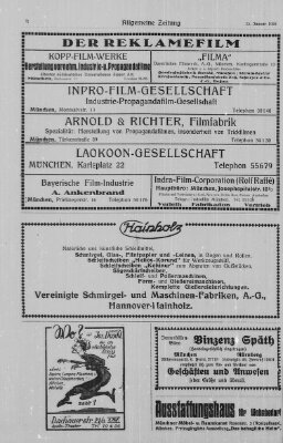 Allgemeine Zeitung Sonntag 15. Januar 1922