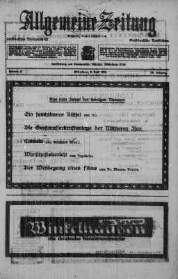 Allgemeine Zeitung Sonntag 2. Juli 1922