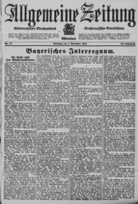 Allgemeine Zeitung Sonntag 5. November 1922