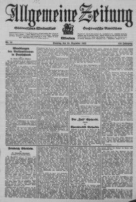 Allgemeine Zeitung Sonntag 24. Dezember 1922