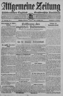Allgemeine Zeitung Mittwoch 9. Januar 1924