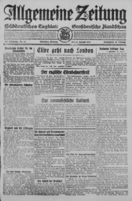 Allgemeine Zeitung Montag 21. Januar 1924