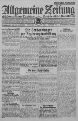 Allgemeine Zeitung Mittwoch 1. Oktober 1924