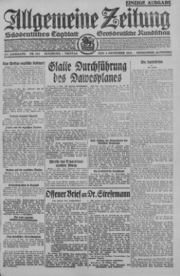 Allgemeine Zeitung Montag 3. November 1924