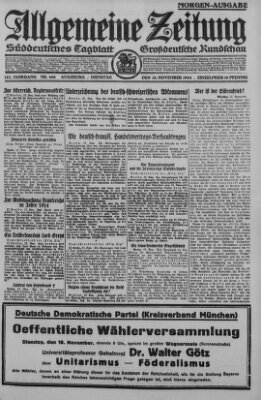 Allgemeine Zeitung Dienstag 18. November 1924