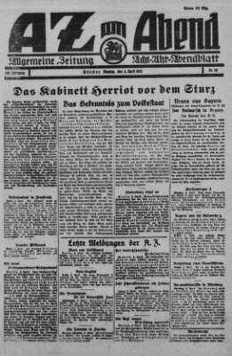 AZ am Abend (Allgemeine Zeitung) Montag 6. April 1925
