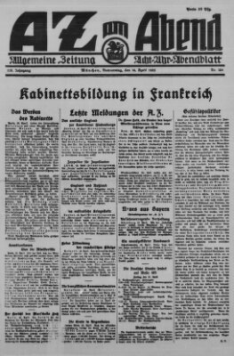 AZ am Abend (Allgemeine Zeitung) Donnerstag 16. April 1925