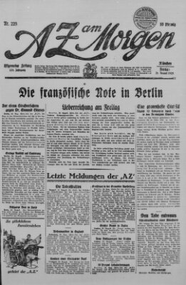 AZ am Morgen (Allgemeine Zeitung) Freitag 21. August 1925