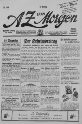 AZ am Morgen (Allgemeine Zeitung) Samstag 7. November 1925