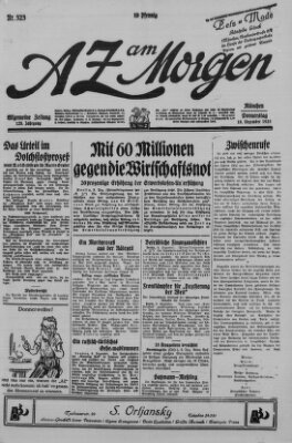 AZ am Morgen (Allgemeine Zeitung) Donnerstag 10. Dezember 1925