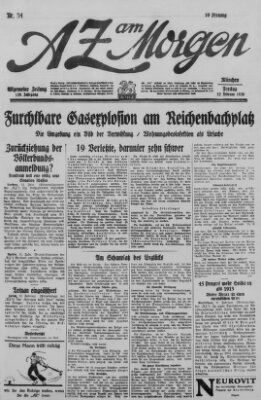 AZ am Morgen (Allgemeine Zeitung) Freitag 12. Februar 1926