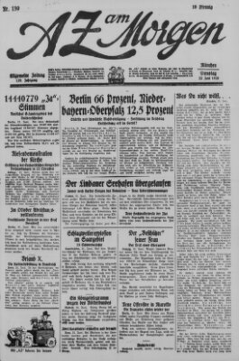 AZ am Morgen (Allgemeine Zeitung) Dienstag 22. Juni 1926