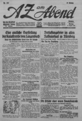 AZ am Abend (Allgemeine Zeitung) Montag 16. August 1926