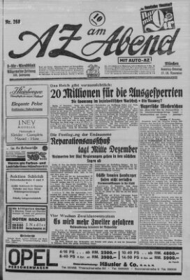 AZ am Abend (Allgemeine Zeitung) Samstag 17. November 1928