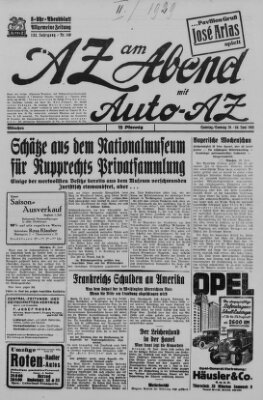 AZ am Abend (Allgemeine Zeitung) Sonntag 30. Juni 1929