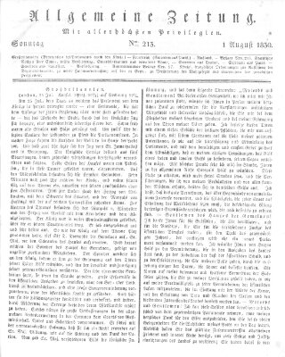 Allgemeine Zeitung Sonntag 1. August 1830