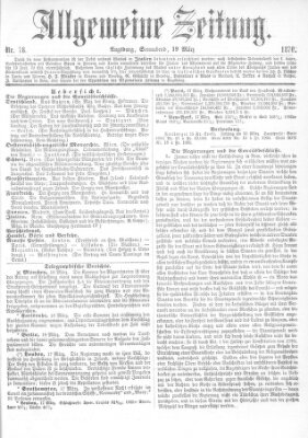 Allgemeine Zeitung Samstag 19. März 1870