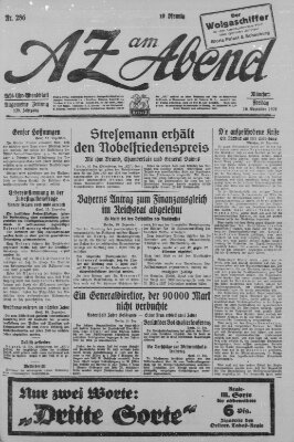 AZ am Abend (Allgemeine Zeitung) Freitag 10. Dezember 1926