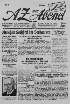 AZ am Abend (Allgemeine Zeitung) Montag 23. Januar 1928