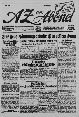 AZ am Abend (Allgemeine Zeitung) Mittwoch 1. Februar 1928