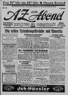 AZ am Abend (Allgemeine Zeitung) Samstag 11. Februar 1928