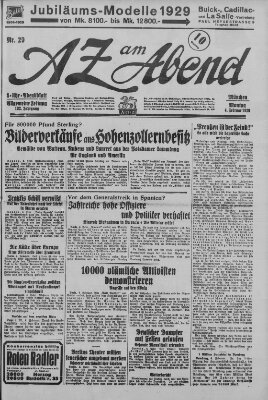 AZ am Abend (Allgemeine Zeitung) Montag 4. Februar 1929