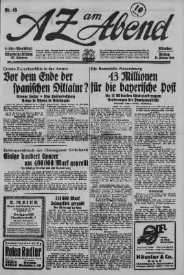 AZ am Abend (Allgemeine Zeitung) Freitag 22. Februar 1929