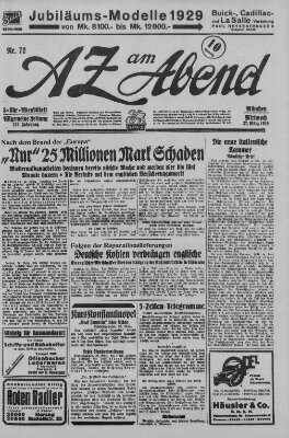 AZ am Abend (Allgemeine Zeitung) Mittwoch 27. März 1929