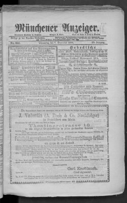 Münchener Anzeiger (Münchner neueste Nachrichten) Donnerstag 7. September 1876