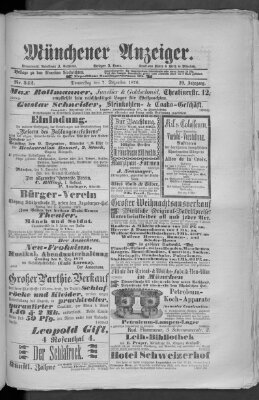 Münchener Anzeiger (Münchner neueste Nachrichten) Donnerstag 7. Dezember 1876