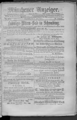 Münchener Anzeiger (Münchner neueste Nachrichten) Donnerstag 8. Juni 1876