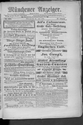 Münchener Anzeiger (Münchner neueste Nachrichten) Mittwoch 26. Juli 1876