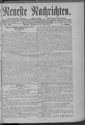 Neueste Nachrichten (Münchner neueste Nachrichten) Mittwoch 17. Juli 1878