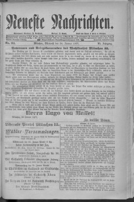 Neueste Nachrichten (Münchner neueste Nachrichten) Mittwoch 24. Januar 1877
