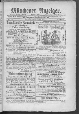 Münchener Anzeiger (Münchner neueste Nachrichten) Donnerstag 18. Januar 1877
