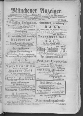 Münchener Anzeiger (Münchner neueste Nachrichten) Samstag 27. Januar 1877
