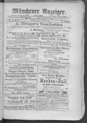 Münchener Anzeiger (Münchner neueste Nachrichten) Sonntag 28. Januar 1877