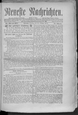 Neueste Nachrichten (Münchner neueste Nachrichten) Sonntag 29. Oktober 1876