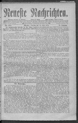 Neueste Nachrichten (Münchner neueste Nachrichten) Samstag 18. Mai 1878