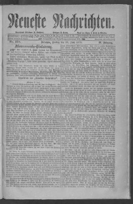 Neueste Nachrichten (Münchner neueste Nachrichten) Freitag 28. Juni 1878