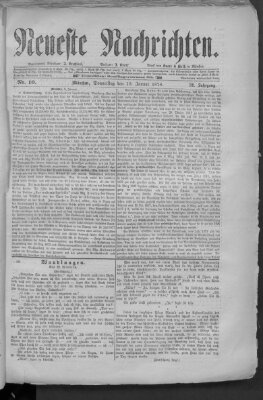 Neueste Nachrichten (Münchner neueste Nachrichten) Donnerstag 10. Januar 1878