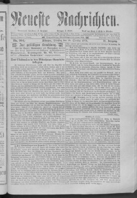Neueste Nachrichten (Münchner neueste Nachrichten) Dienstag 29. Oktober 1878
